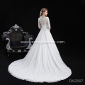 New European American Women's Long Sleeve Shoulder Bridal muslim high neck Wedding Dresses